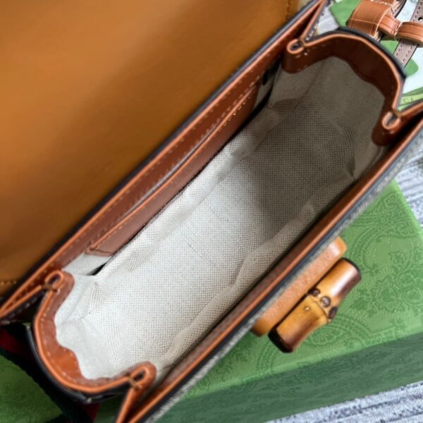 1:1 Replica Gucci Bamboo 1947 Jumbo GG Small Top Handle Bag Brown For Women, Women's Bags 8.3in/21cm GG