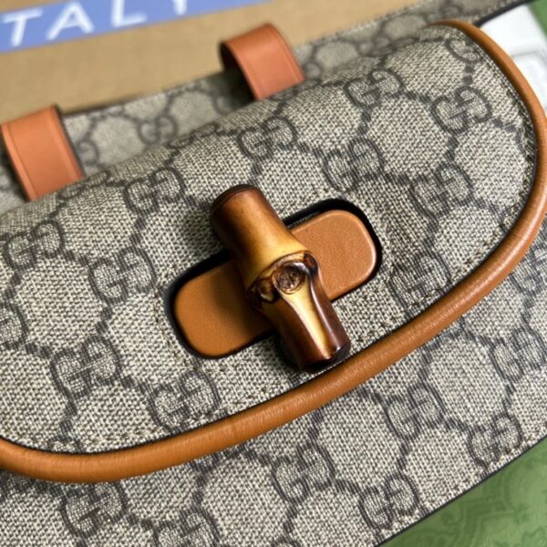 1:1 Replica Gucci Bamboo 1947 Jumbo GG Small Top Handle Bag Brown For Women, Women's Bags 8.3in/21cm GG