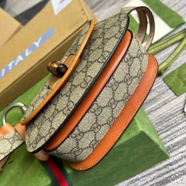 1:1 Replica Gucci Bamboo 1947 Jumbo GG Small Top Handle Bag Brown For Women, Women's Bags 8.3in/21cm GG