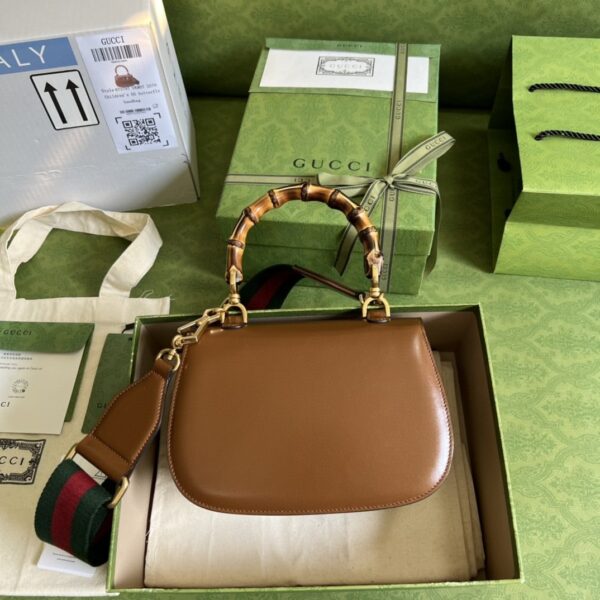 1:1 Replica Gucci Bamboo 1947 Small Top Handle Bag Cuir  For Women 8,3in/21cm 675797 10ODT 2579