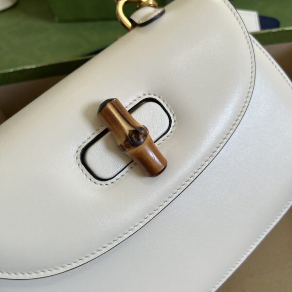 1:1 Replica Gucci Bamboo 1947 Small Top Handle Bag White For Women 8.3in/21cm GG 675797 10ODT 8454