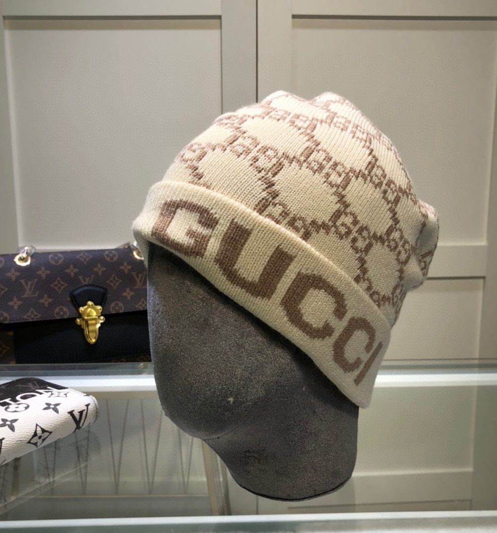 Gucci Beanie Cashmere In Beige