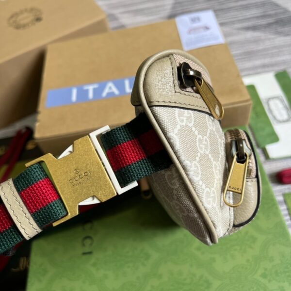 1:1 Replica Gucci Belt Bag With Interlocking G Beige And White GG Sumpreme Canvas For Women  9in/23cm GG 682933 UULCT 9682