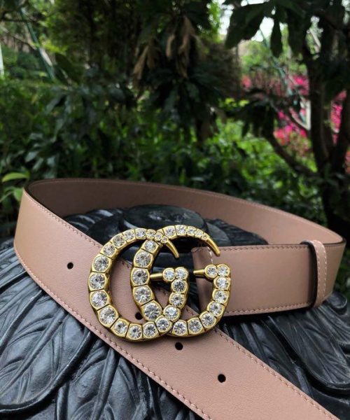 1:1 Replica Gucci Belt Beaded Double G Brown GG, Women Belt 453260