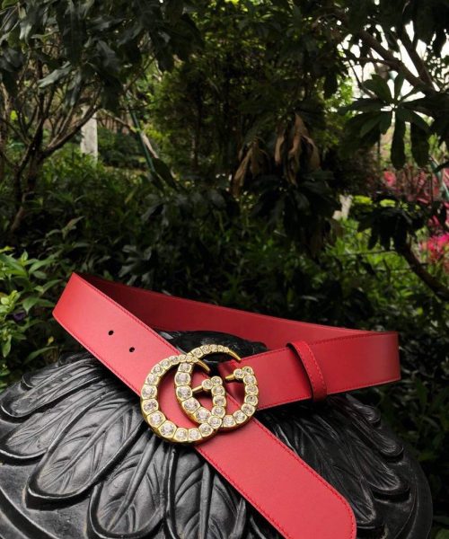 1:1 Replica Gucci Belt Beaded Double G Red GG, Women Belt ‎453260