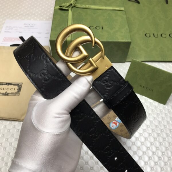 1:1 Replica Gucci Belt Signature With Double G Buckle Doreamon Black For Women, Women Belt