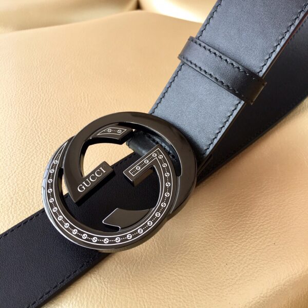1:1 Replica Gucci Belt With Interlocking G Buckle Black For Women, Women Belt