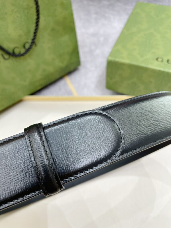 1:1 Replica Gucci Belt With Interlocking G Buckle Black For Women, Women Belt