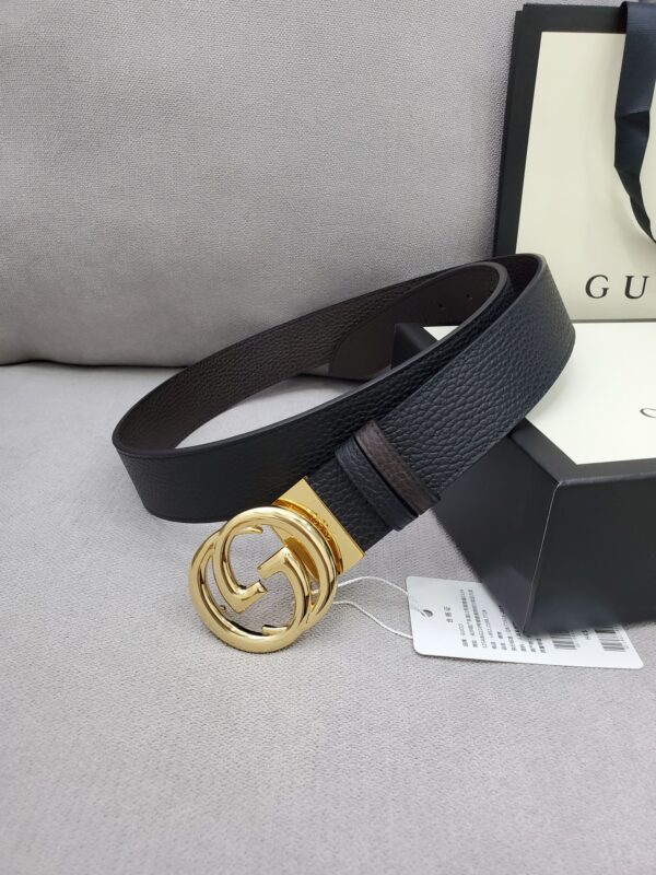 1:1 Replica Gucci Belt With Interlocking G Buckle Black For Women, Women Belt