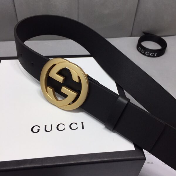 1:1 Replica Gucci Belt With Interlocking G Buckle Black For Women, Women Belt