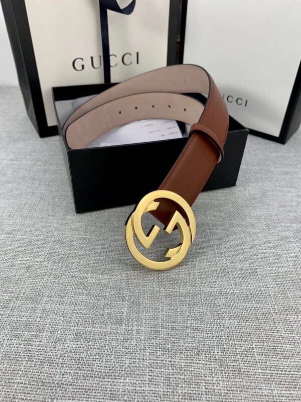 1:1 Replica Gucci Belt With Interlocking G Buckle Brown GG, Women Belt ‎370717