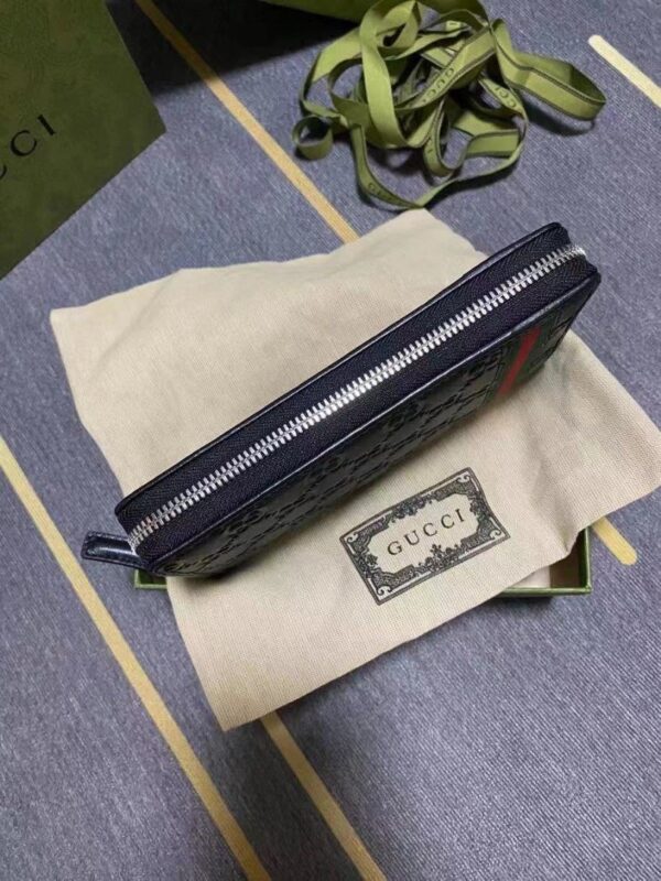 1:1 Replica Gucci Black Zip Around Wallet For Men, Men's Wallet 19cm/7.5in  GG