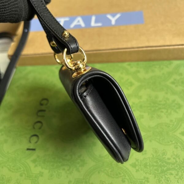 1:1 Replica Gucci Blondie Card Case Wallet Black For Women, Women's Bags 4.5in/12cm GG ‎698635 UXX0G 1000
