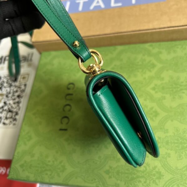 1:1 Replica Gucci Blondie Card Case Wallet Green For Women, Women's Bags 4.5in/12cm GG 698635 UXX0G 3120
