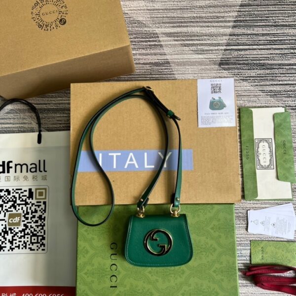 1:1 Replica Gucci Blondie Card Case Wallet Green For Women, Women's Bags 4.5in/12cm GG 698635 UXX0G 3120
