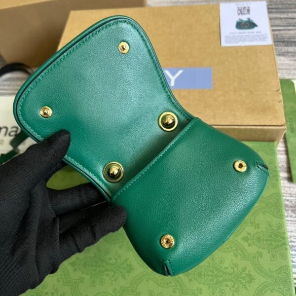 1:1 Replica Gucci Blondie Card Case Wallet Green For Women, Women's Bags 4.5in/12cm GG 698635 UXX0G 3120
