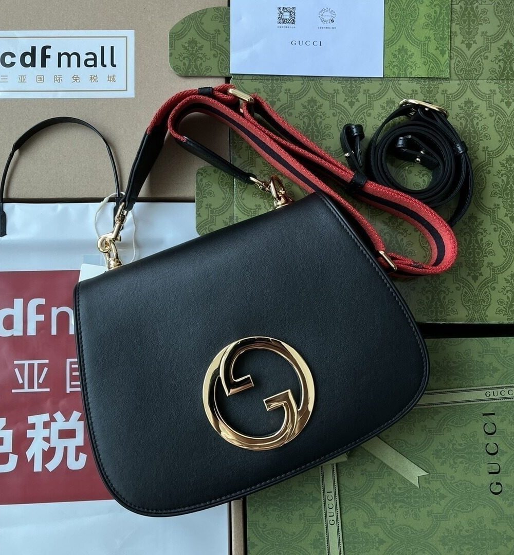1:1 Replica Gucci Blondie Mini Bag Black For Women, Women's Bags 11.4in/29cm GG