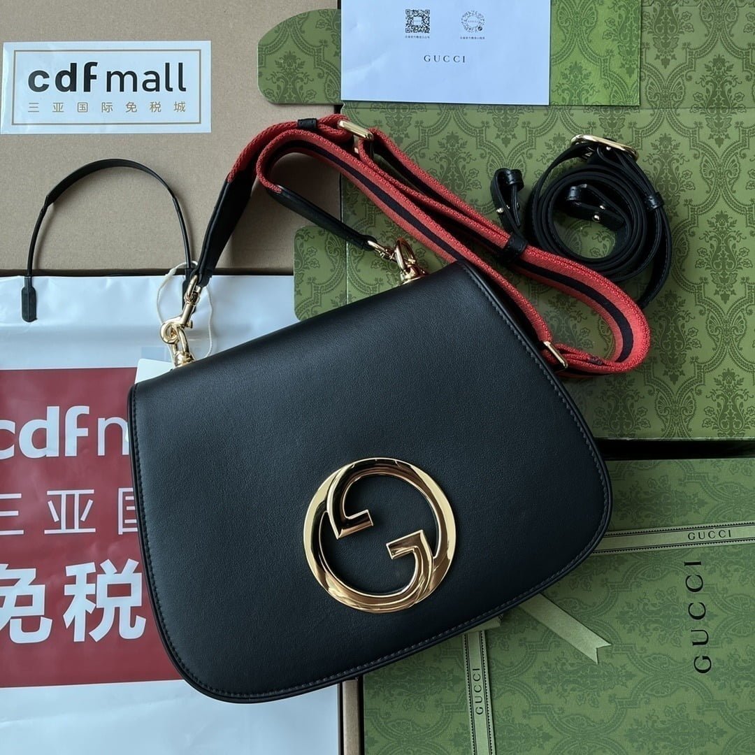 1:1 Replica Gucci Blondie Mini Bag Black For Women, Women's Bags 11.4in/29cm GG