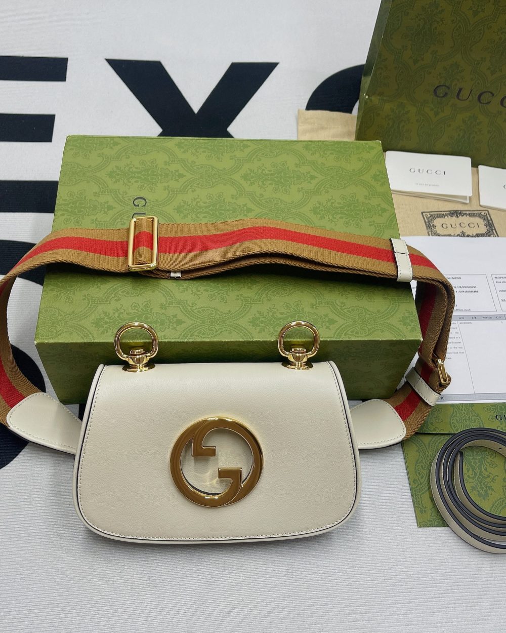 1:1 Replica Gucci Blondie Mini Bag White For Women, Women's Bags 8.7in/22cm GG 698643 UXXAG 9161