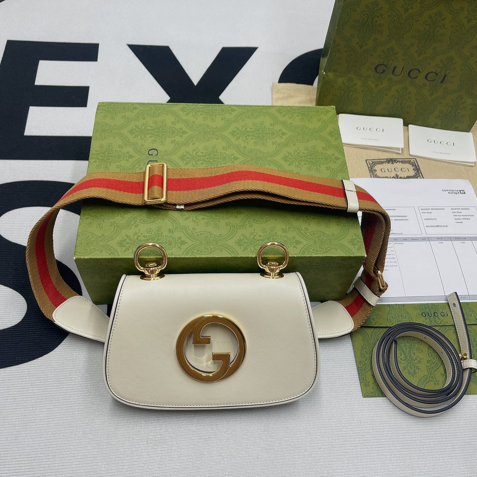 1:1 Replica Gucci Blondie Mini Bag White For Women, Women's Bags 8.7in/22cm GG‎ ‎698643 UXXAG 9161