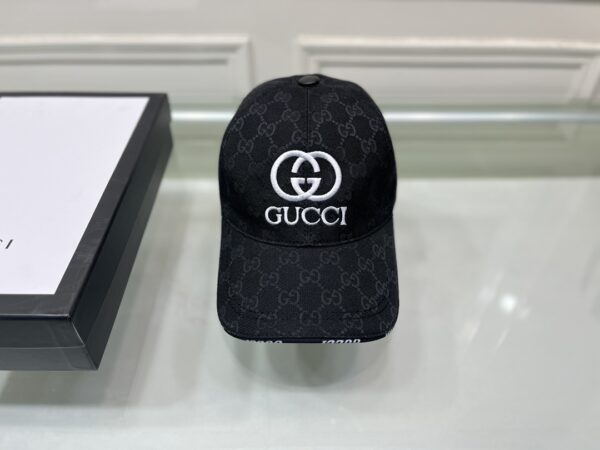 Gucci Canvas Baseball Hat Black GG Hat