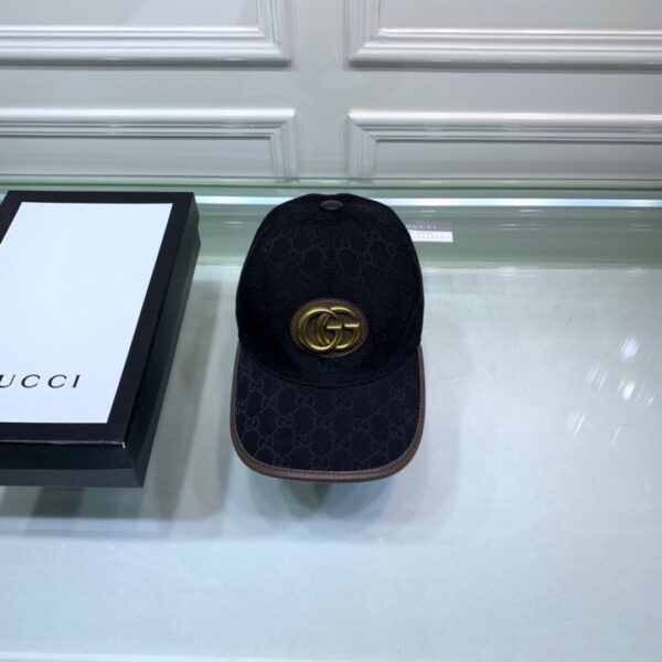 Gucci Canvas Baseball Hat Black GG Hat