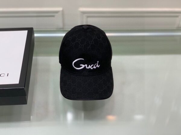 Gucci Canvas Baseball Hat Black GG Hat