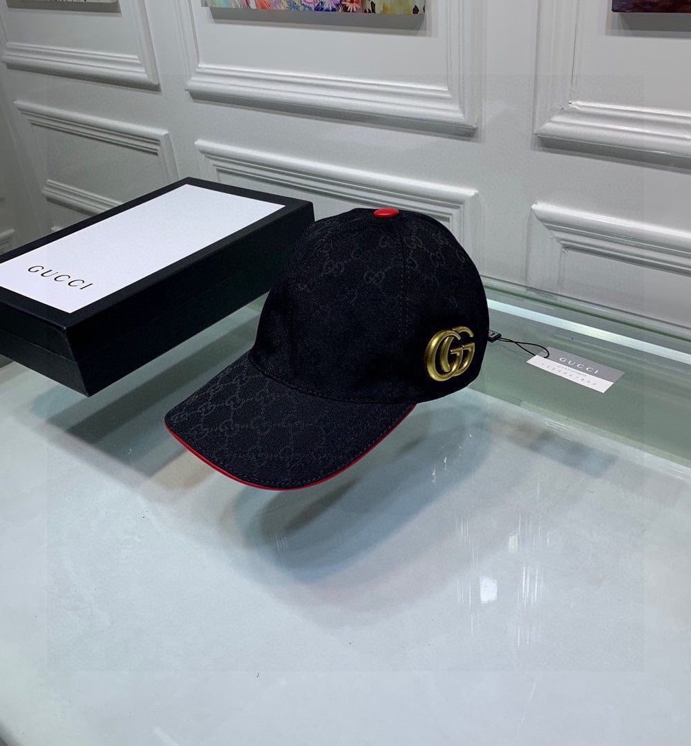 Gucci Canvas Baseball Hat Black GG Hat