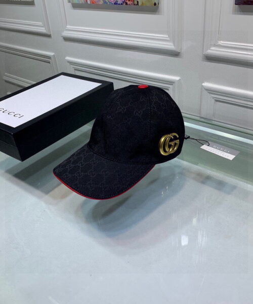 Gucci Canvas Baseball Hat Black GG Hat