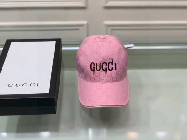 Gucci Canvas Baseball Hat Pink GG Hat