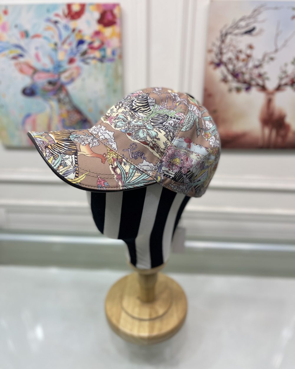 Gucci Canvas Baseball Hat Tiger Colorful GG Hat