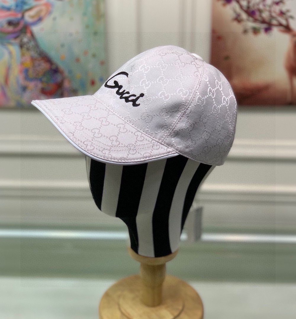 Gucci Canvas Baseball Hat White GG Hat
