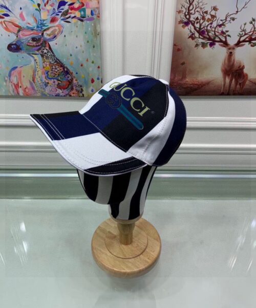 Gucci Canvas Baseball Hat White/Blue GG Hat