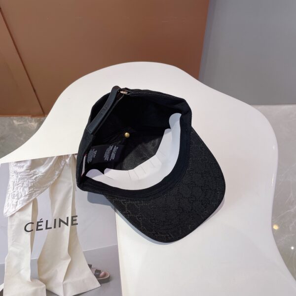 Gucci Canvas Baseball Hat With Horsebit Black GG Hat
