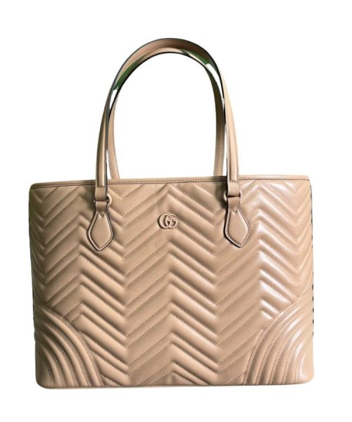 1:1 Replica Gucci Casual Style Logo Totes Cream/Black For Women 38.5cm / 15.1in 739684 DAAAH 2754