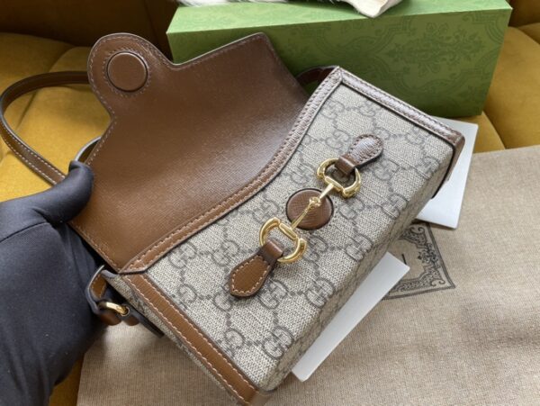 1:1 Replica Gucci Children's Horsebit 1955 Mini Bag Beige For Women, Women's Bags 7in/18cm GG‎ ‎699296 92TCG 8563