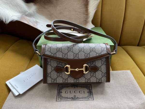 1:1 Replica Gucci Children's Horsebit 1955 Mini Bag Beige For Women, Women's Bags 7in/18cm GG‎ ‎699296 92TCG 8563