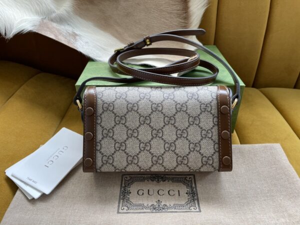1:1 Replica Gucci Children's Horsebit 1955 Mini Bag Beige For Women, Women's Bags 7in/18cm GG‎ ‎699296 92TCG 8563