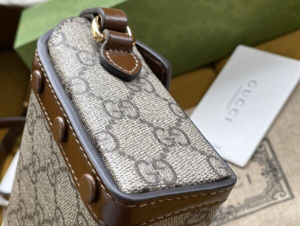 1:1 Replica Gucci Children's Horsebit 1955 Mini Bag Beige For Women, Women's Bags 7in/18cm GG‎ ‎699296 92TCG 8563