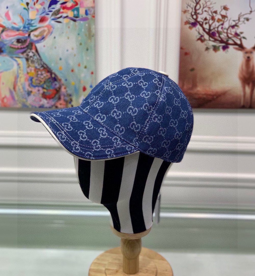 Gucci Denim Baseball Hat Blue GG Hat