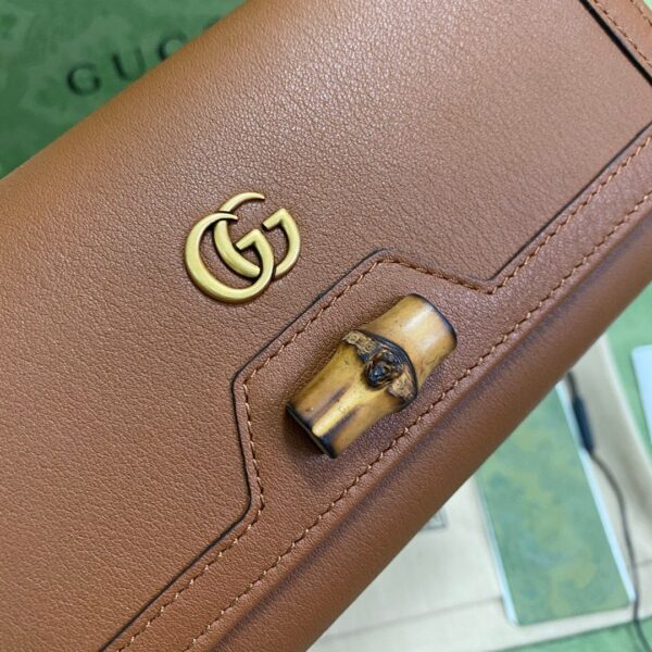 1:1 Replica Gucci Diana Chain Wallet With Bamboo Red For Women, Women's Bags 7.4in/19cm GG