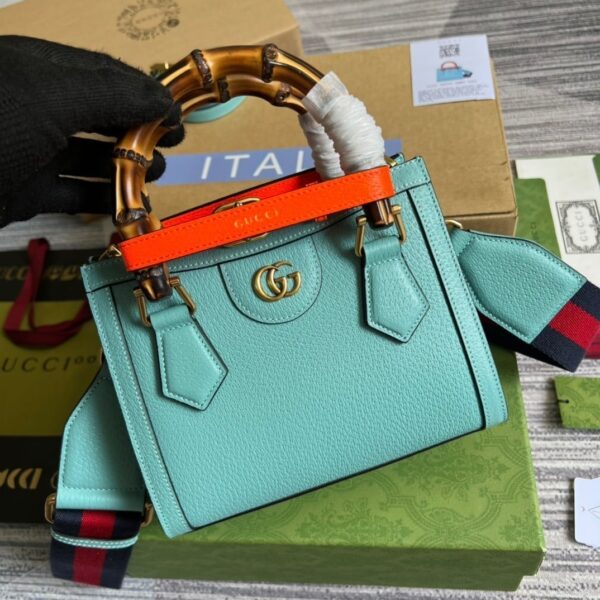 1:1 Replica Gucci Diana Mini Tote Bag Light Blue For Women, Women's Bags 7.9in/20cm GG ‎702732 U3ZDT 4377