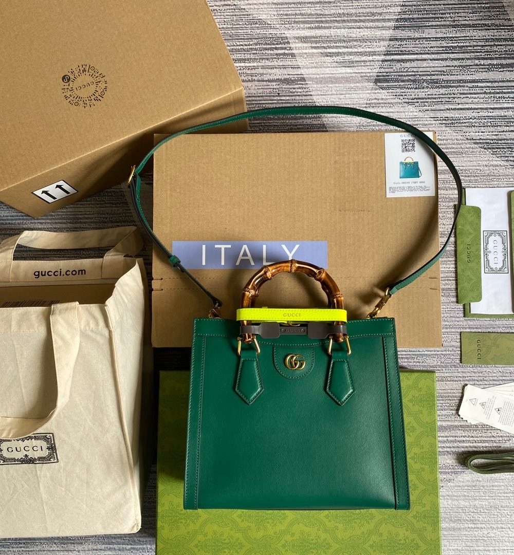 1:1 Replica Gucci Diana Small Tote Bag Green For Women, Women's Bags 11in/27cm GG ‎