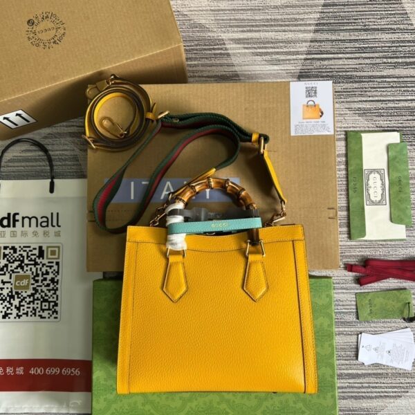 1:1 Replica Gucci Diana Small Tote Bag Yellow For Women, Women's Bags 11in/27cm GG ‎