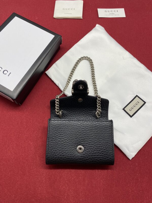 1:1 Replica Gucci Dionysus Black Chain Super Mini Bags For Women 11cm/4.3 GC