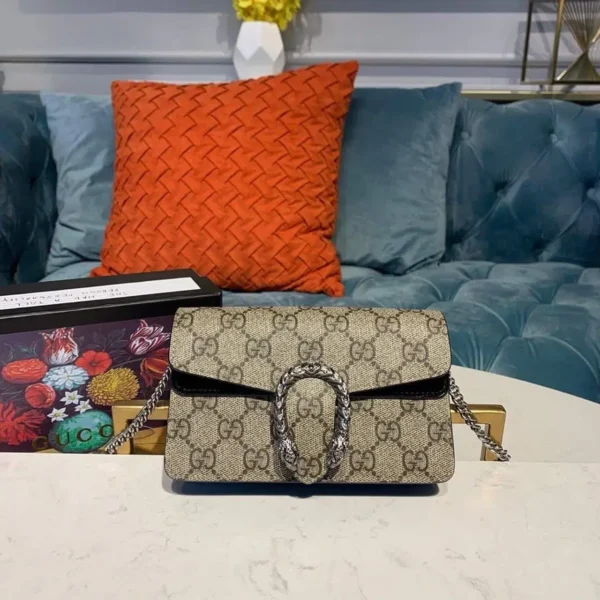 1:1 Replica Gucci Dionysus GG Supreme Super Mini Bag Canvas Beige For Women 6.5in/16.5cm GG 476432 KHNRN 8642