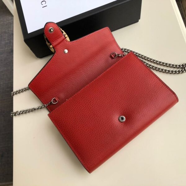 1:1 Replica Gucci Dionysus Mini Chain Bag Hibiscus Red Metal-Free Tanned For Women 8in/20cm GG 401231 CAOGX 8990