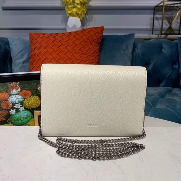 1:1 Replica Gucci Dionysus Mini Chain Bag White Metal-Free Tanned For Women 8in/20cm GG 401231 CAOGM 9174