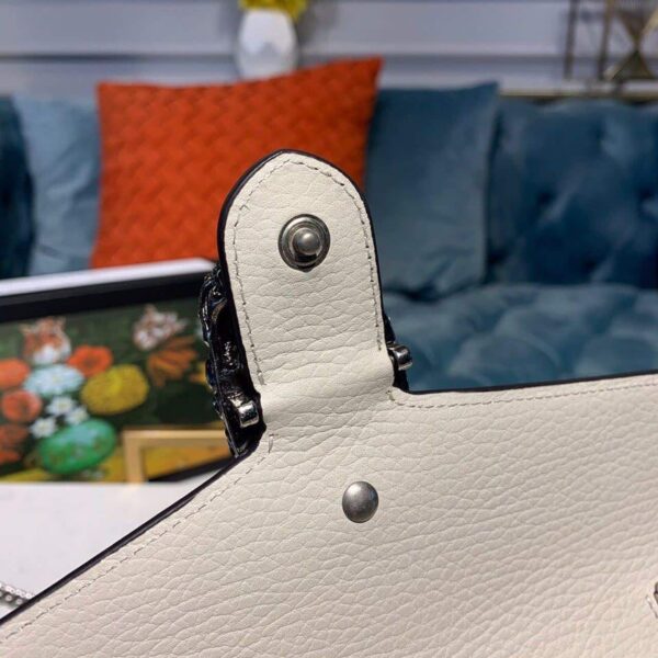 1:1 Replica Gucci Dionysus Mini Chain Bag White Metal-Free Tanned For Women 8in/20cm GG 401231 CAOGM 9174