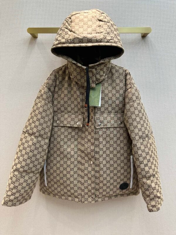 Gucci Down Hood Jacket Brown For Women